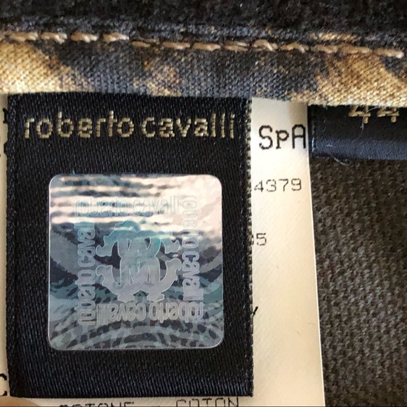 ⭐️Roberto Cavalli⭐️Velvet Straight Leg Italian Designer Velvet Jeans Wo's sz 8 - Picture 10 of 11